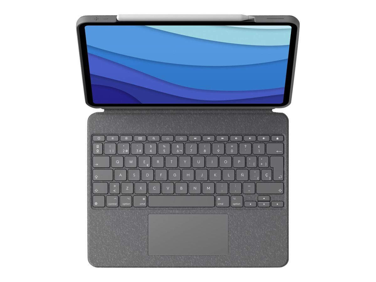 Logitech Combo Touch - Tastatur und Foliohülle - mit Trackpad - hintergrundbeleuchtet - Apple Smart connector - QWERTY - GB - Oxford Gray - für Apple 11-inch iPad Pro (1. Generation, 2. Generation, 3. Generation)