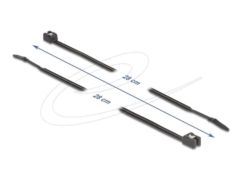 Delock Kabelbinder - selbstschneidend, Breite 4,8 mm - 28 cm - Schwarz (Packung mit 50)