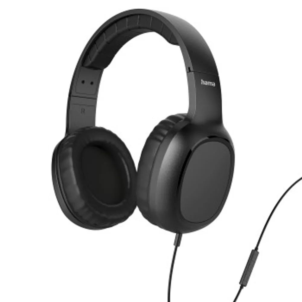 Hama Kopfhörer "Fun II", On-Ear, Mikrofon, einseitige Kabelführung, 3,5-mm, Schw