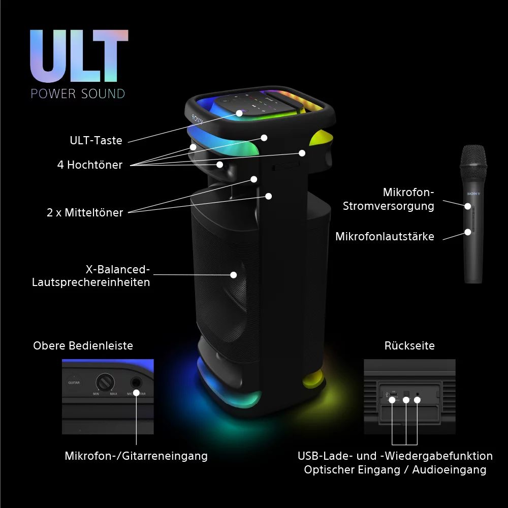 Sony ULT Tower 10 - Bluetooth Partylautsprecher