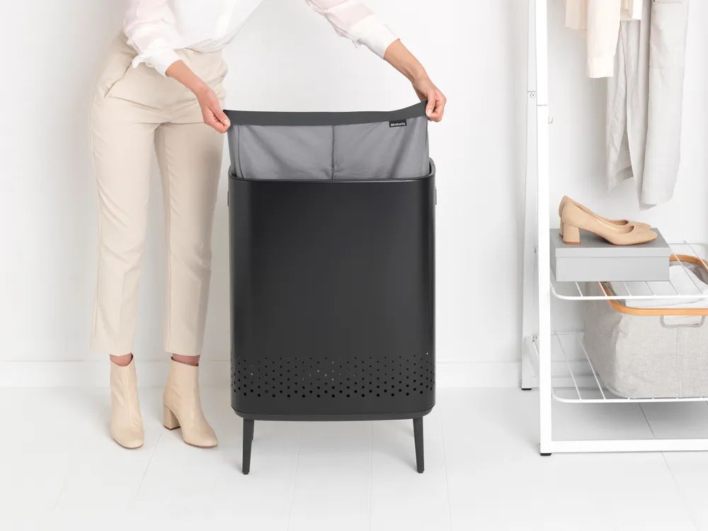 Brabantia Bo Wäschekorb Hi, 2 x 45 L - Matt Black