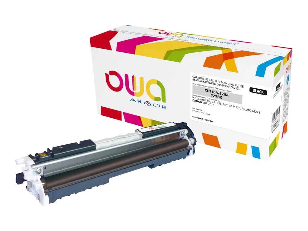 Armor OWA - Schwarz - kompatibel - wiederaufbereitet - Tonerpatrone (Alternative zu: Canon 729Bk, HP 126A)