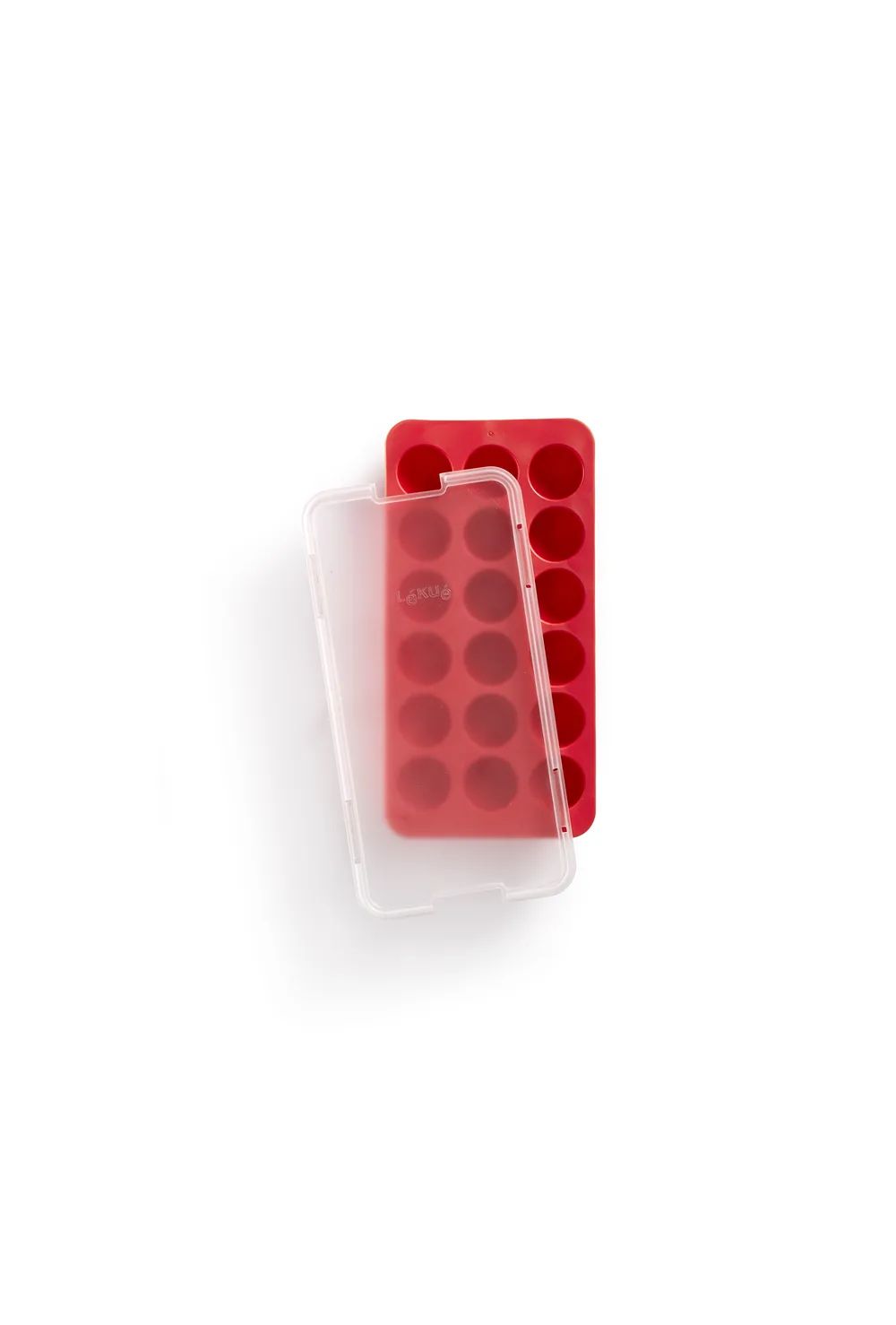 Lékué Kugelförmige Eiswürfelform mit Deckel - Red