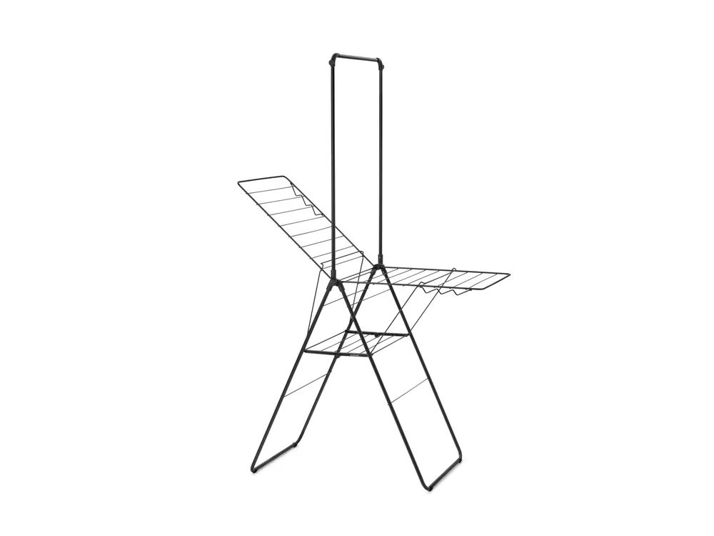 Brabantia HangOn-Wäscheständer, 20 Meter mit Stang - Matt Black