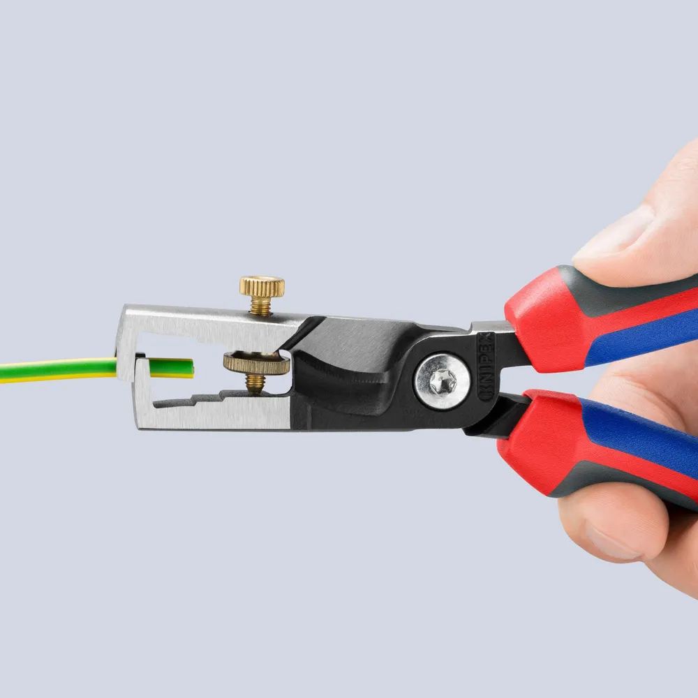 KNIPEX StriX® Abisolierzangen mit Kabelschere mit Comfort-Griffen schwarz atramentiert 180 mm