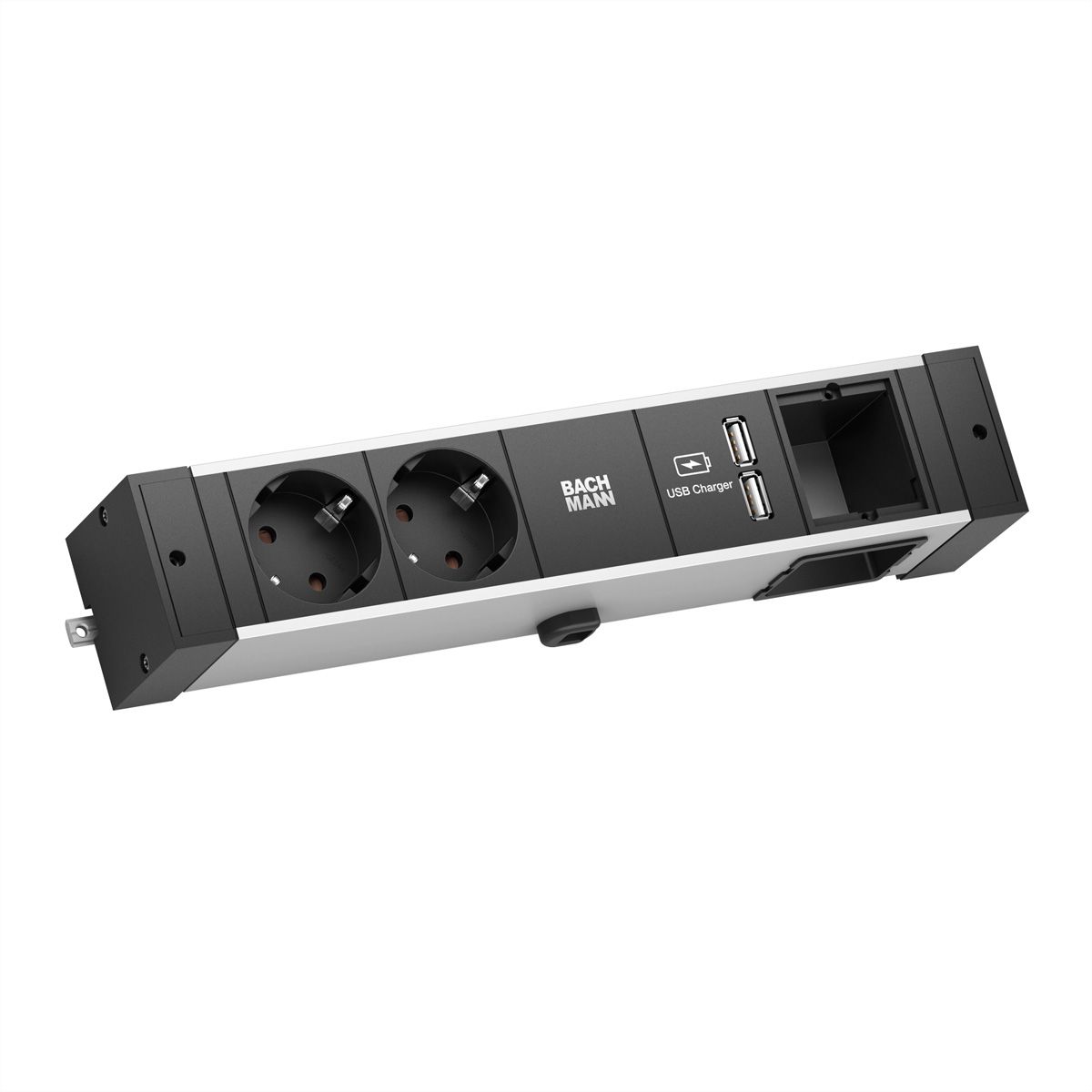 Bachmann DESK Rail - Steckdosenleiste - Ausgangsanschlüsse: 2 (2 x USB, 2 x Typ F)