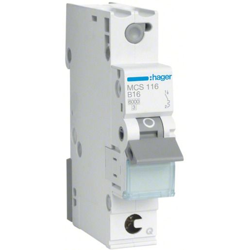 Hager LS-SCHALTER 1P 16A-C 6KA 1PLE / HAGER MCS116 QUICK CONNECT MCS116