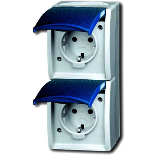 Busch-Jaeger AP SCHUKO 2FACH SENKRECHT FR / BUSCH 20-02 EW-53 2CKA002084A0701