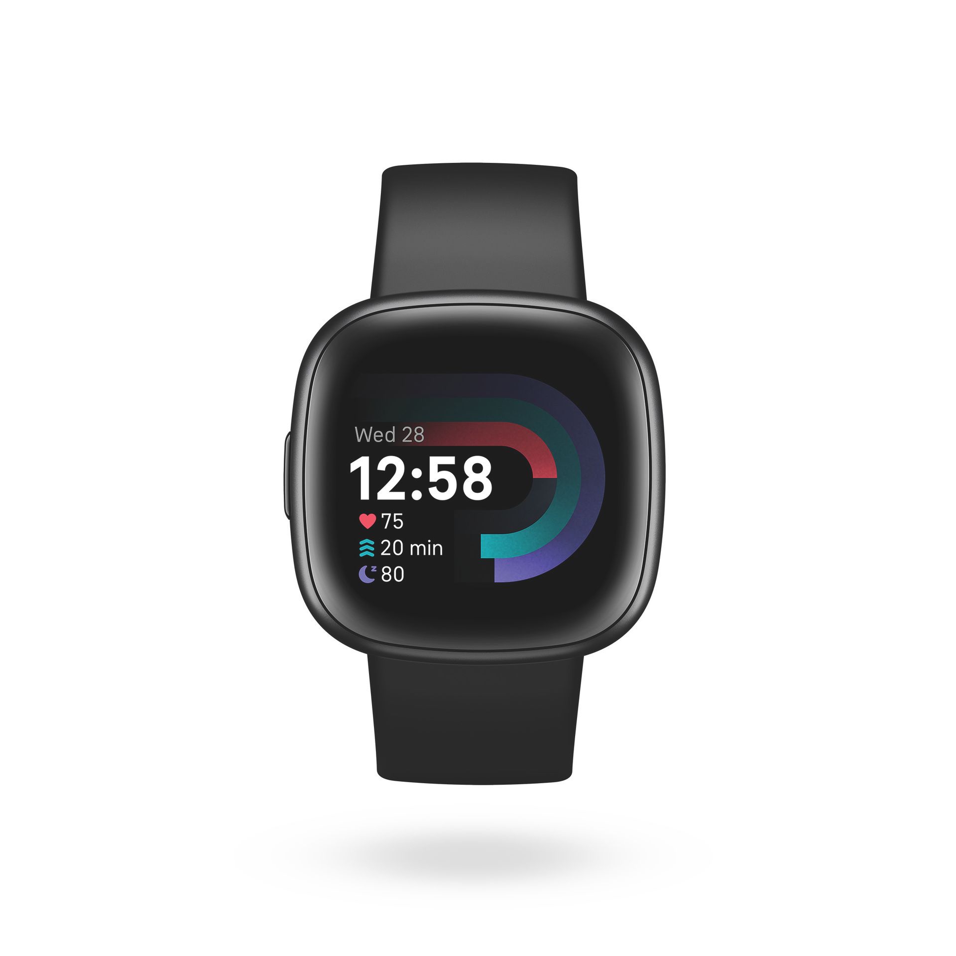 Fitbit Versa 4 - 40 mm - Carbon-Schwarz - intelligente Uhr mit Band