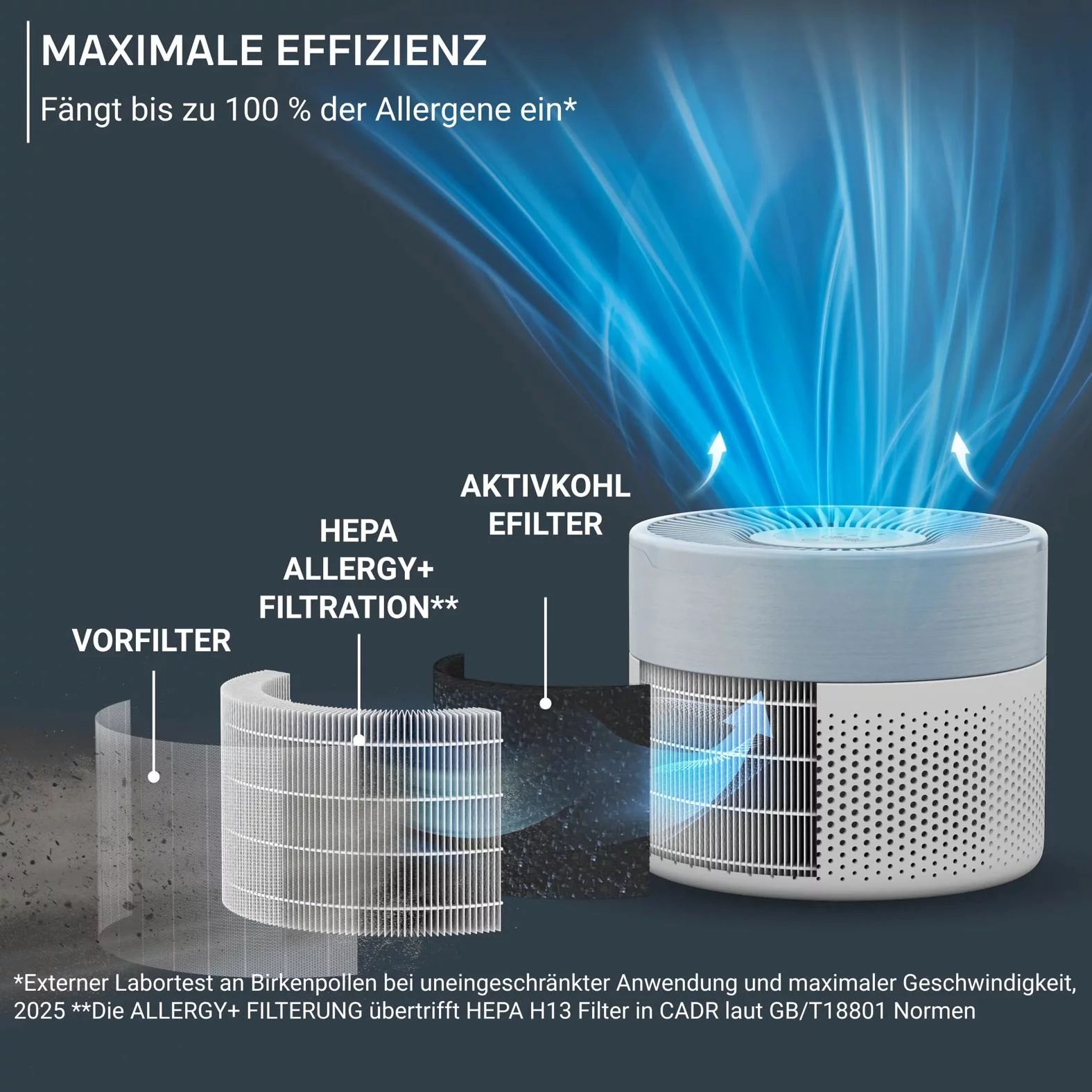 Rowenta PU1520 Luftreiniger Pure Air Mini HEPA Allergy+ Filterung - ALTITUDE