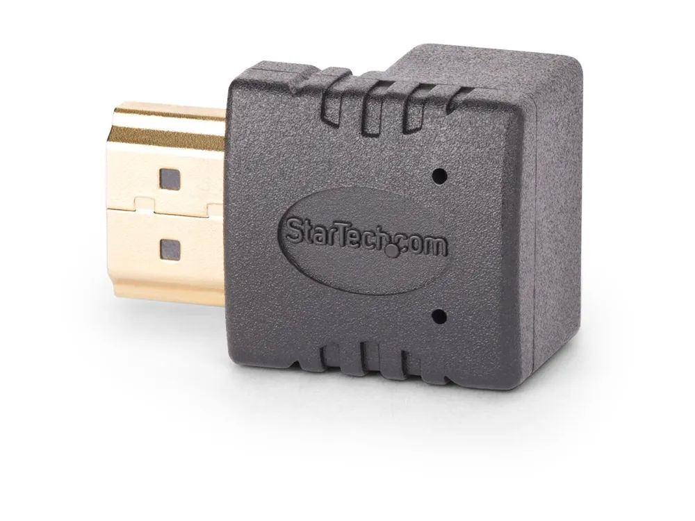 StarTech.com Down Angle HDMI 2.0 Adapter, 90-Degree HDMI Port Saver, M/F