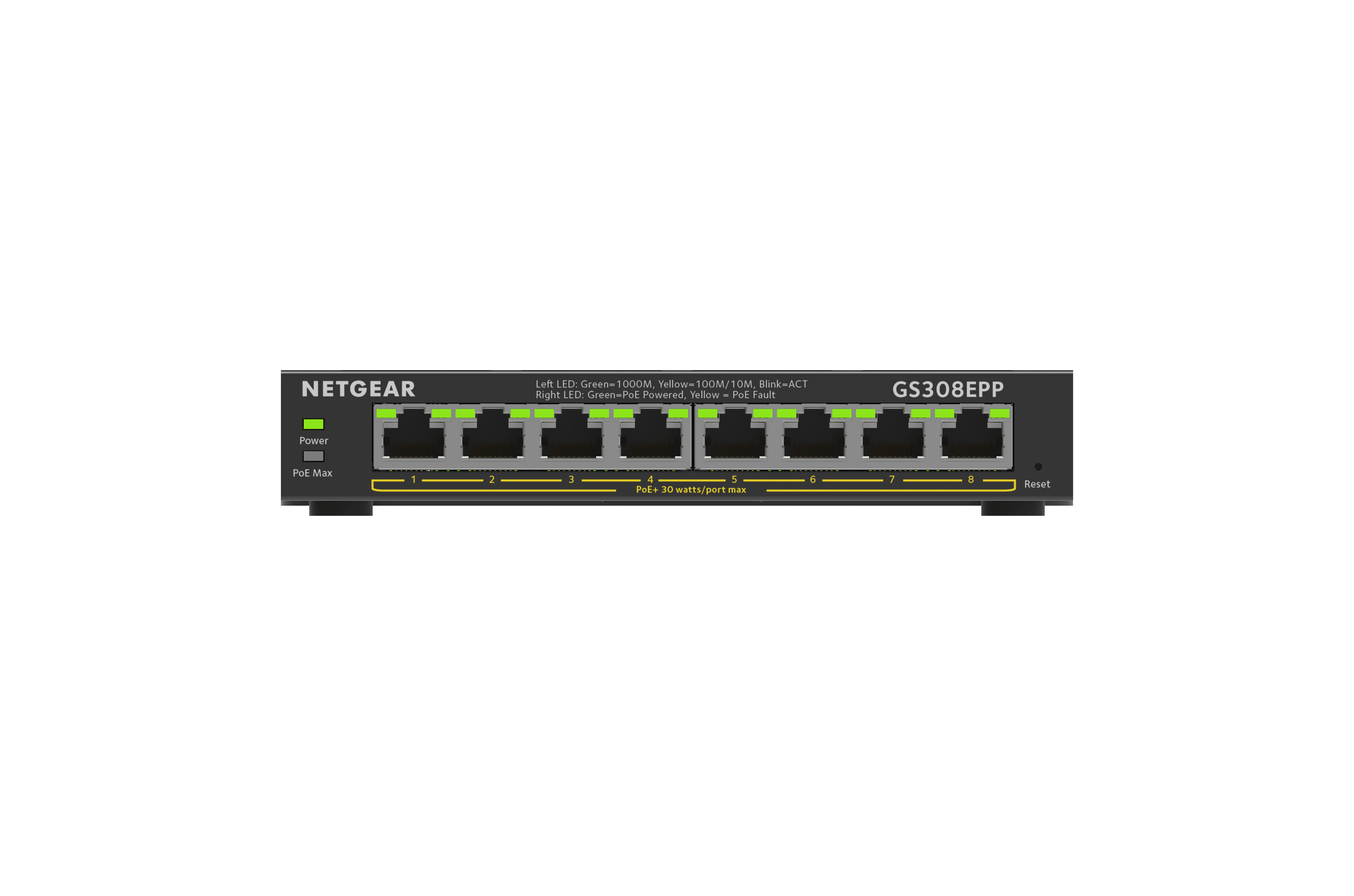 Netgear Plus GS308EPP - Switch - Smart - 8 x 10/100/1000 (PoE+)