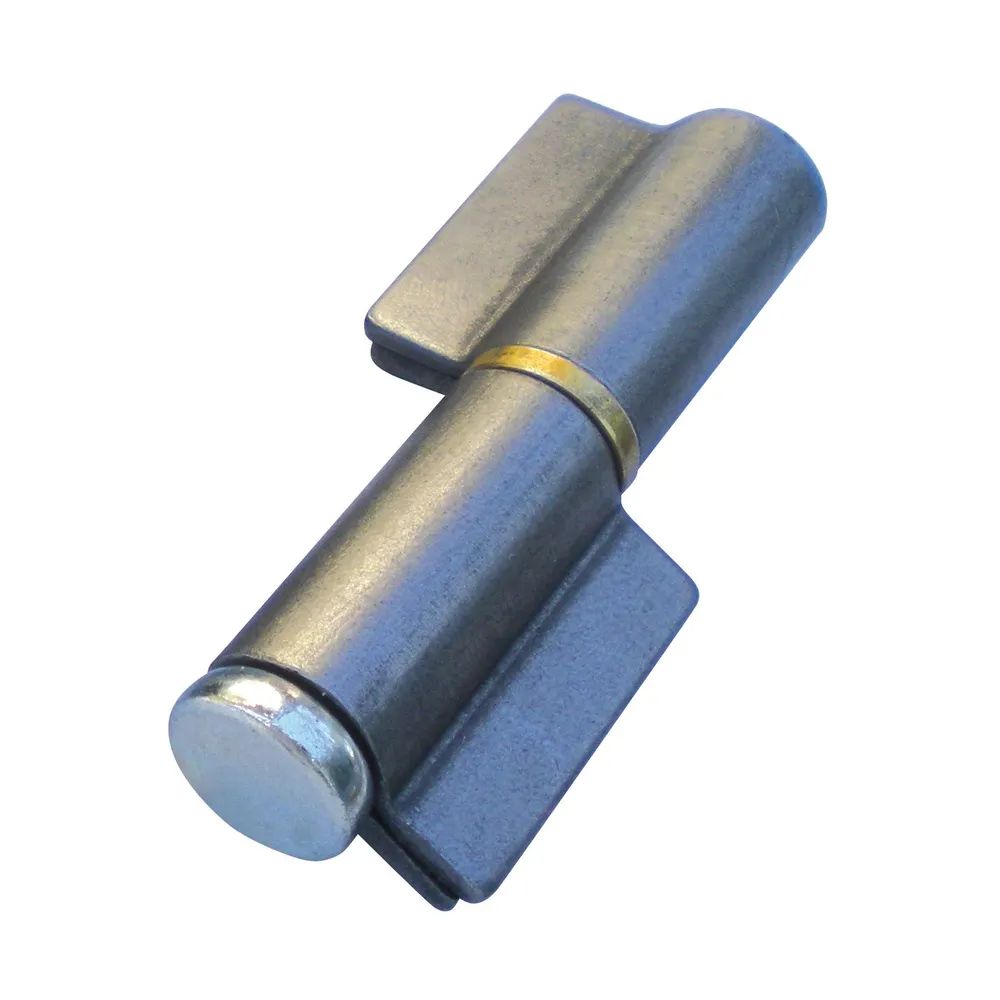 IBFM Anschweißband 2-teilig I-Lappen; Stahl blank; Stift 16 mm mit Messingring