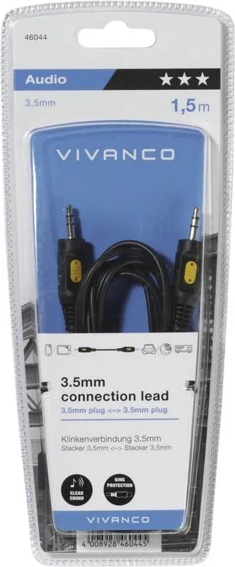 Vivanco Audiokabel, 3.5mm Klinkenst. - 3.5mm Klinkenst.1,5m