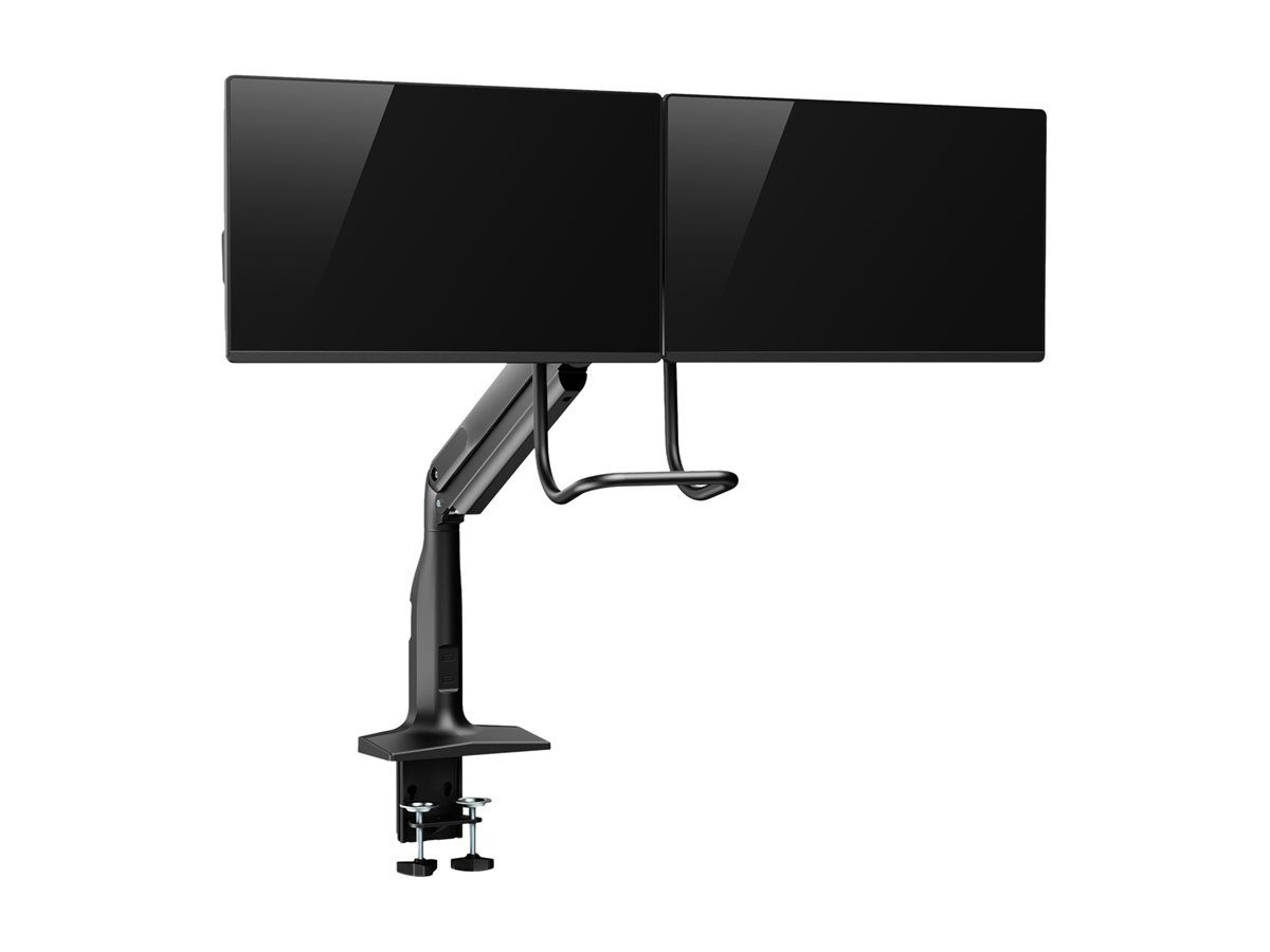 V7 Befestigungskit (Gelenkarm, 2 VESA-Platten, Klammerbasis) - für 2 LCD-Displays - hochbelastbar, Gasfeder - Kunststoff, Aluminium, Stahl - Bildschirmgröße: up to 68.6 cm for 2 displays / up to 88.9 cm for one display (up to 27" for 2 displays / up 