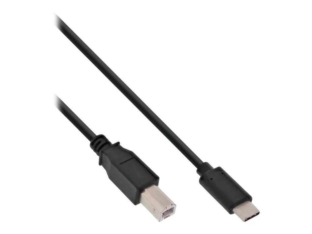 InLine USB 2.0 Kabel - USB-C Stecker an USB-B Stecker - schwarz - 0,5m