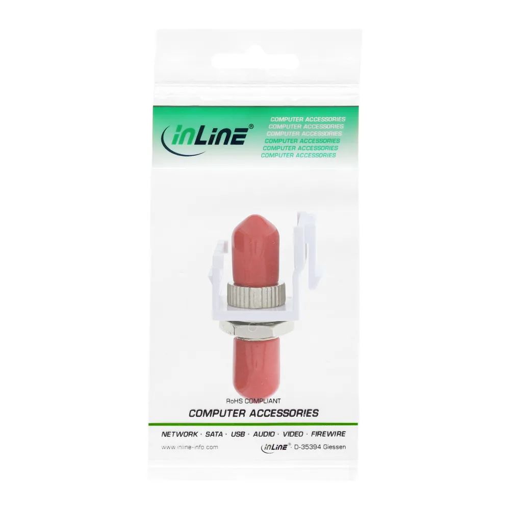 InLine LWL Keystone Snap-in Kupplung - Simplex ST/ST - multimode - Keramik-Hülse