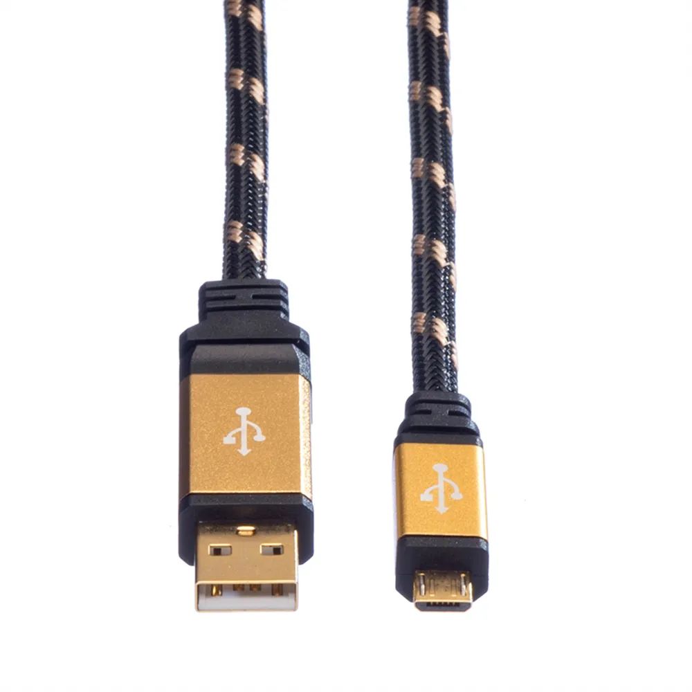 ROLINE GOLD USB 2.0 Kabel, Typ A ST - Micro B ST, 1,8 m