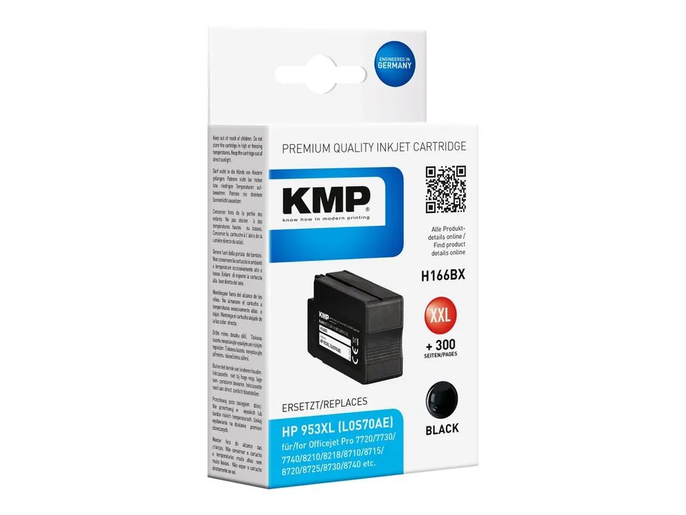 KMP H166BX - 55 ml - Hohe Ergiebigkeit - Schwarz - kompatibel - Tintenpatrone (Alternative zu: HP 953XL, HP L0S70AE)