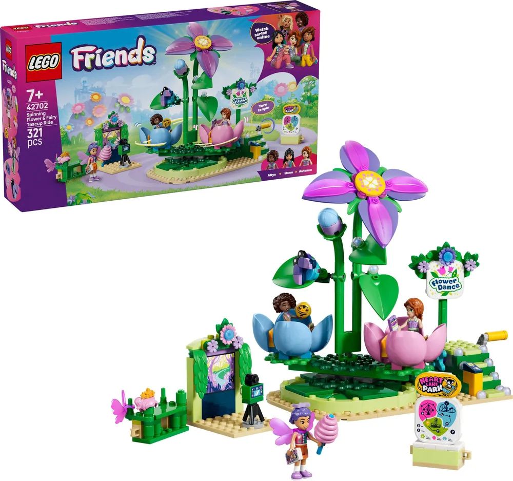 LEGO 42702 Friends Feentassen-Karussell mit Blumendeko