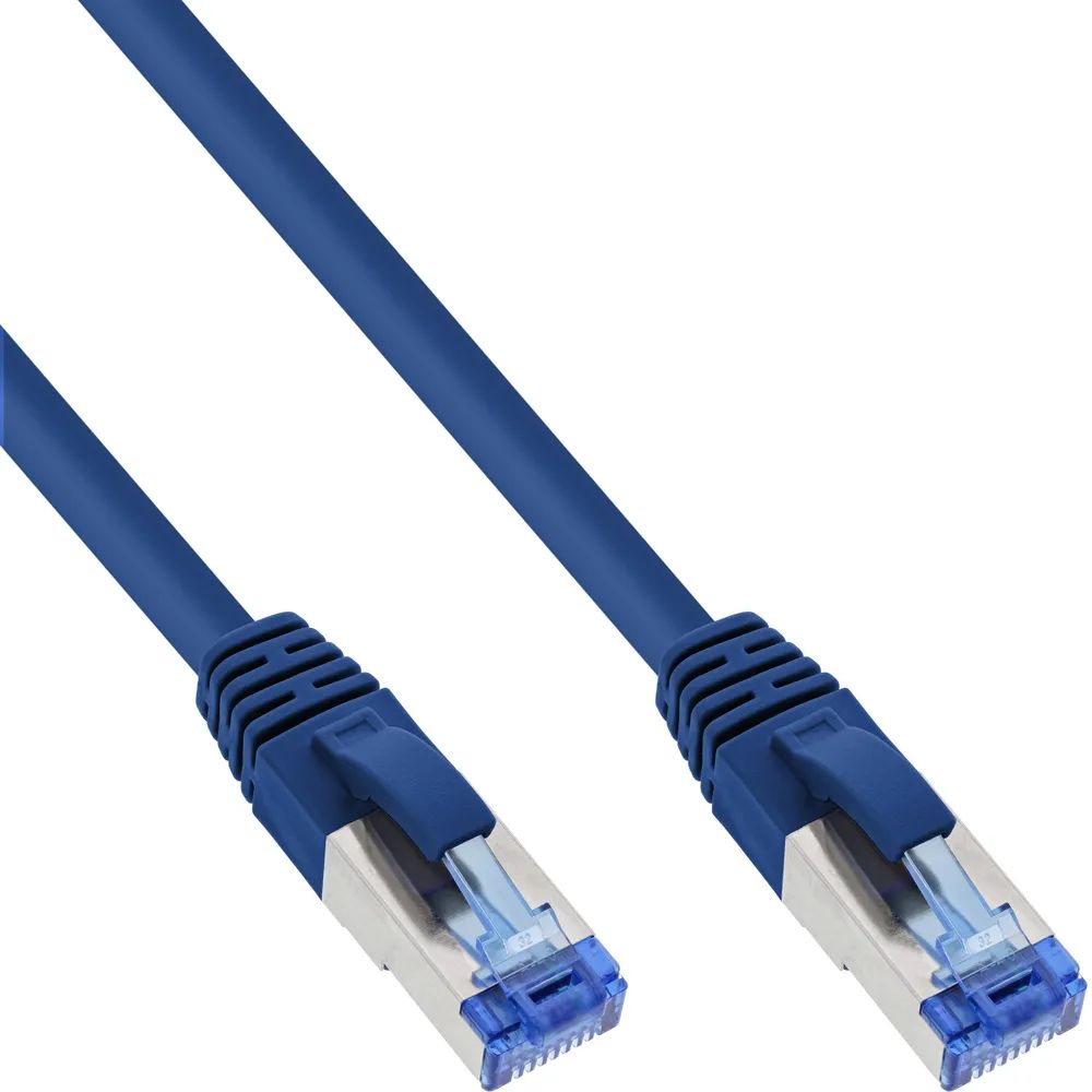 InLine 50er B-Pack Patchkabel - S/FTP (PiMf) - Cat.6A - halogenfrei - blau - 1,5m