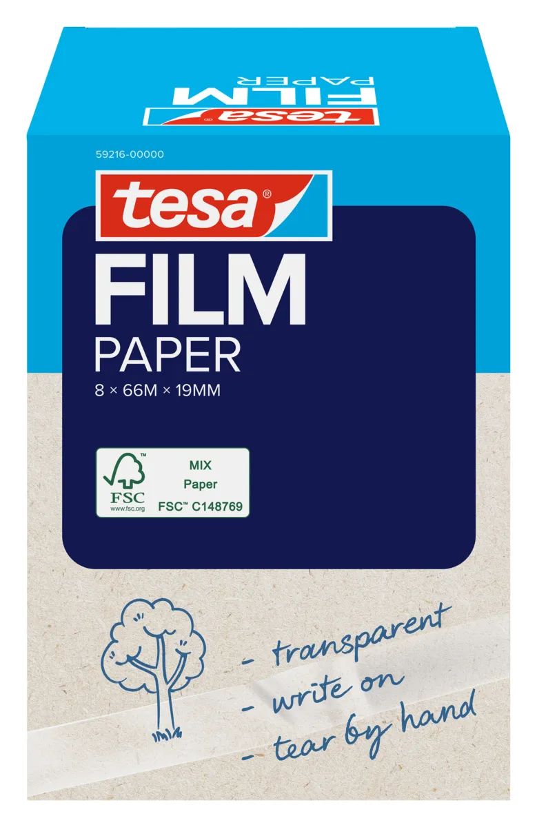 Tesa film PAPIER 8x transp. zum beschriften faltsch.