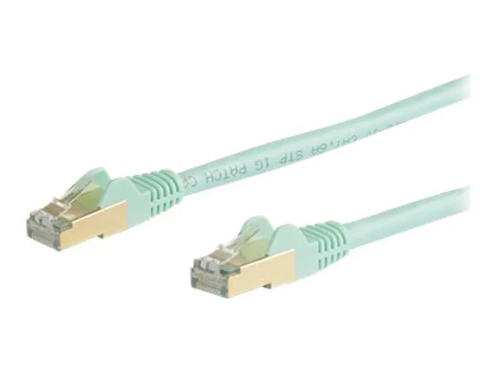 StarTech.com 6ASPAT5MAQ Patchkabel CAT6a (5 m, turkis, RJ45-Snagless-Steckverbinder, CAT6a-STP-Kabel, Kupferdraht, Netzwerkkabel)
