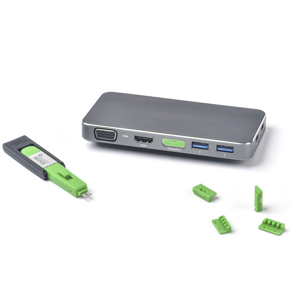 Smart Keeper Mini"DisplayPort" Blocker grün 4 Stk.+Key