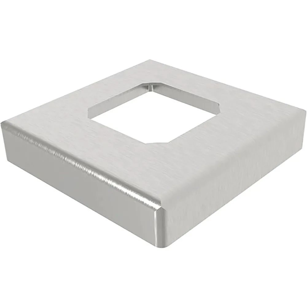 ECONOMY Abdeckkappe für Bodenanker / Halter für Glas, 108 x 108 mm,Edelstahl V4A