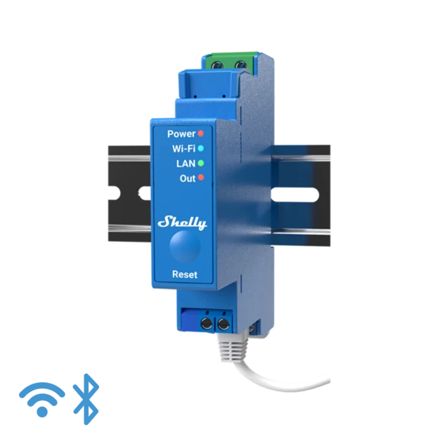Shelly Pro 1 - Halbleiterrelais - Blau - 802.11b - 802.11g - Wi-Fi 4 (802.11n) - 2,4 GHz - 30 m - 13,35 dBmW