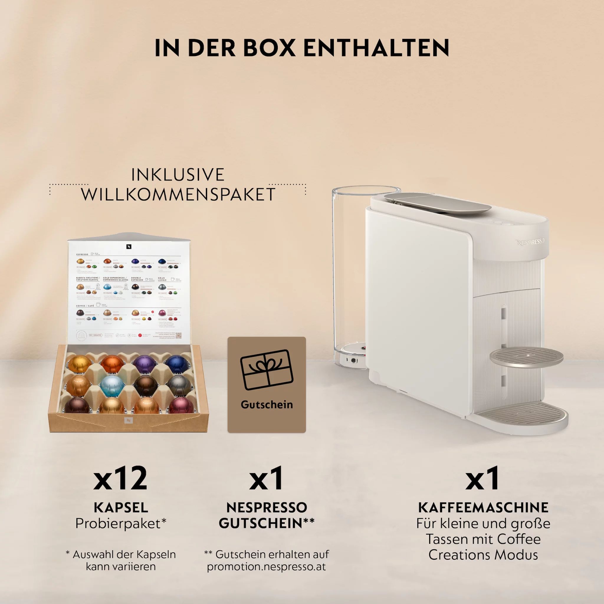 DeLonghi VERTUO Up Nespresso Kapselmaschine ENV200.W Pearl White