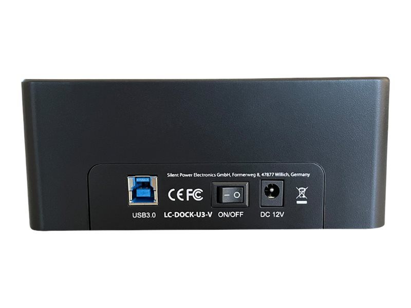 LC-Power LC-DOCK-U3-V - HDD-Dockingstation mit Netzanzeige, Ein/Aus-Schalter Schächte: 1 - 2,5" / 3,5" gemeinsam genutzt (6,4 cm/8,9 cm gemeinsam genutzt)