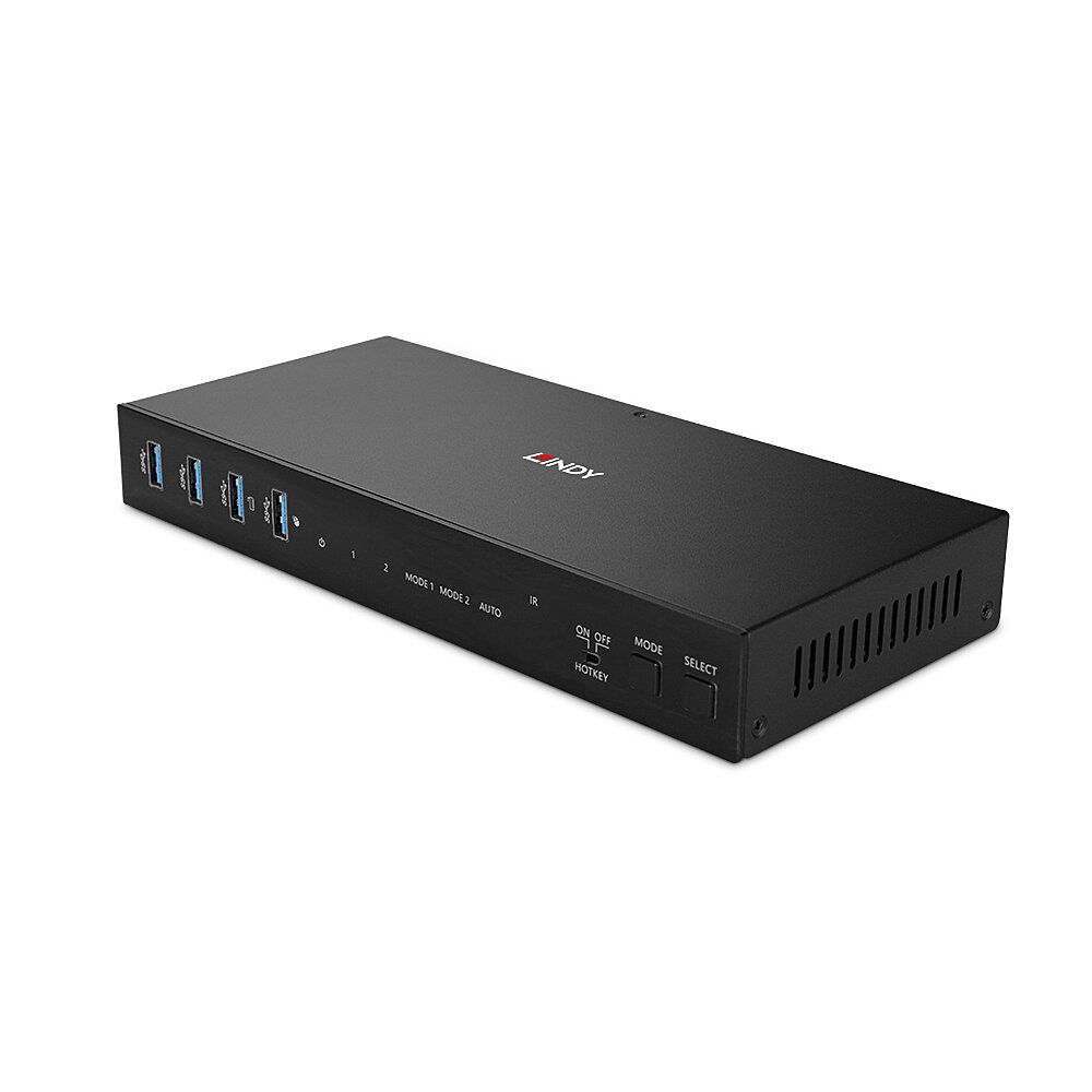 Lindy KVM-/Audio-/USB-Switch - Dual-Head, HDMI 4K60, USB 3.0