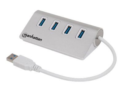 Manhattan USB-A 4-Port Hub, 4x USB-A Ports, 5 Gbps (USB 3.2 Gen1 aka USB 3.0)