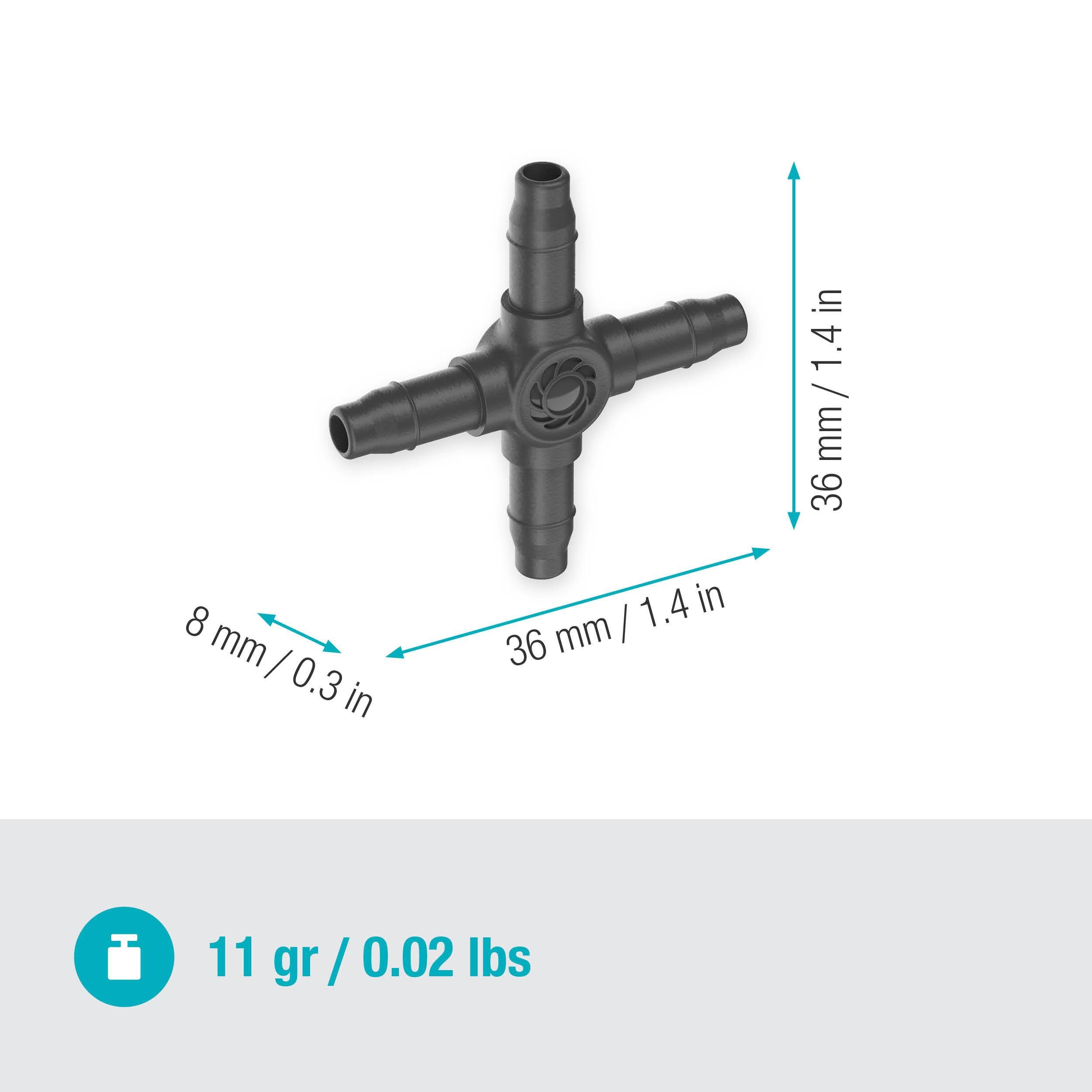 Gardena Micro-Drip-System Kreuzstück 4,6 mm (3/16") - Inhalt: 10 Stück