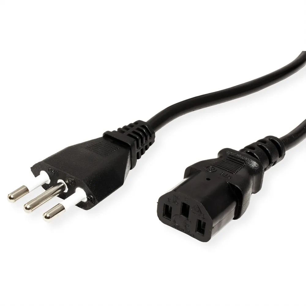 VALUE Netzkabel, gerade IEC-Buchse, Italien, schwarz, 1 m