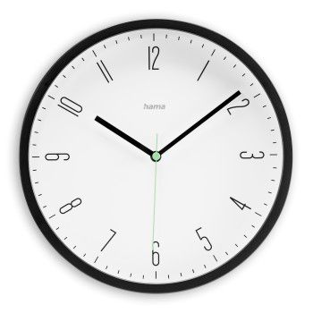 Hama Wanduhr "Capri", Quarzuhr, analog, modern, Ø 25 cm, Schwarz