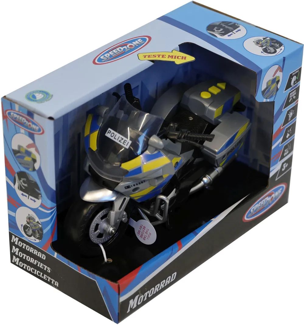 VEDES Großhandel GmbH - Ware SZ Polizeimotorrad 18cm, L&S,Freilauf