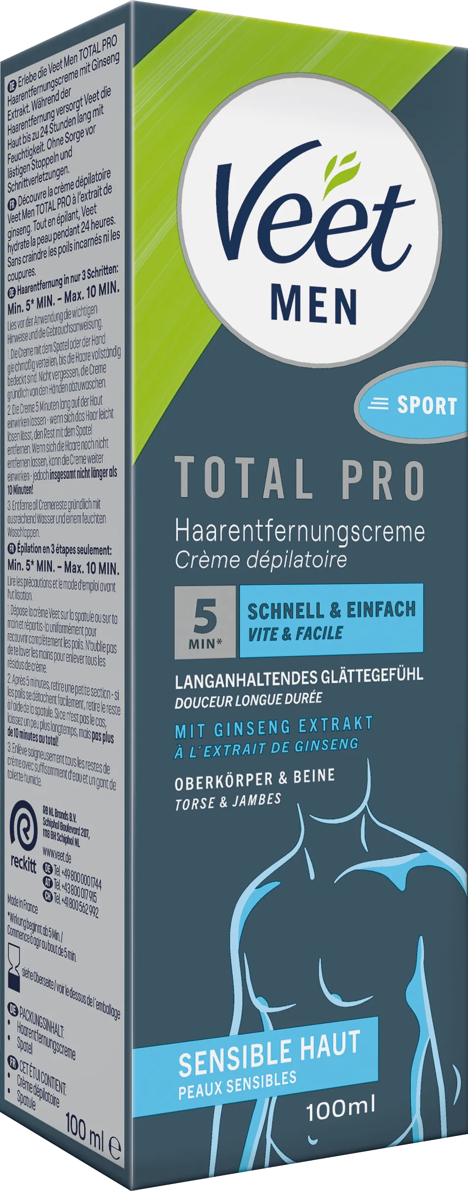 Veet Men Haarentfernungscreme Beine & Körper 100 ml