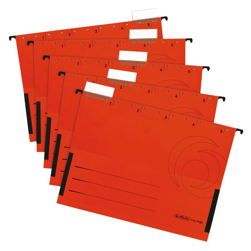 herlitz Hängetasche, A4, rot, 5er-Packung