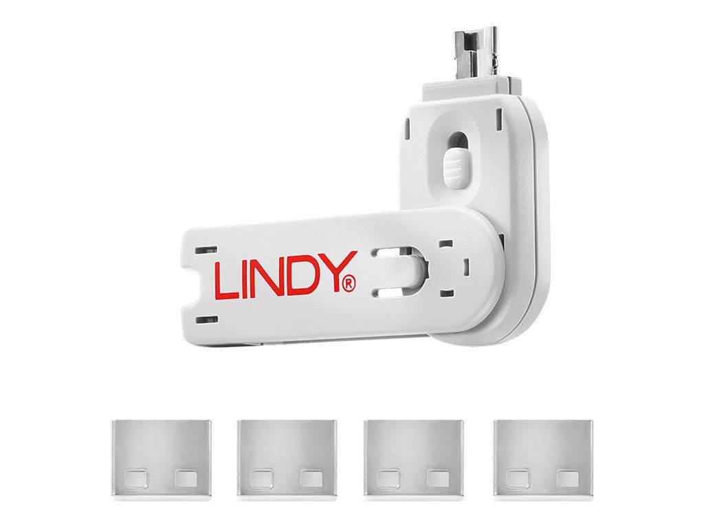Lindy USB Port Blocker - USB-Portblocker - weiß