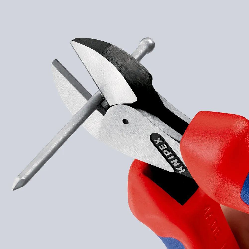 KNIPEX X-Cut® Kompakt-Seitenschneider hochübersetzt mit Mehrkomponenten-Hüllen schwarz atramentiert 160 mm