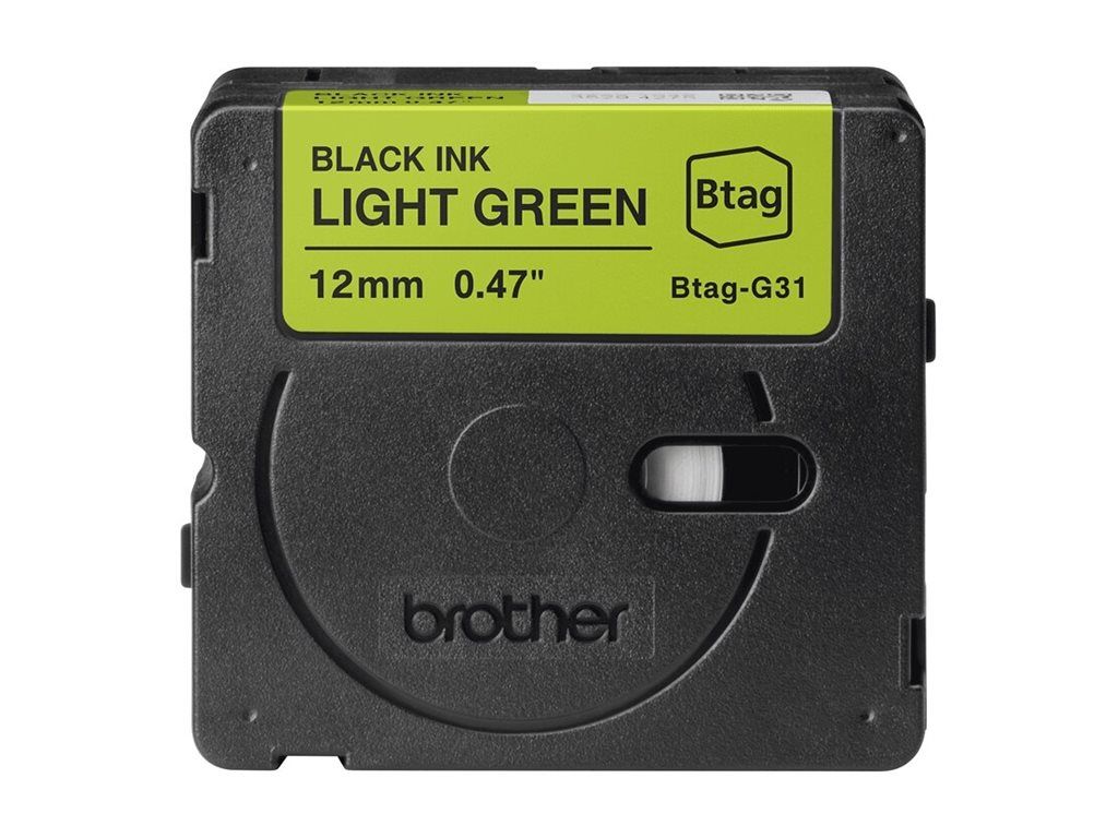 Brother BTAG-G31 - Schwarz auf hellgrün - Rolle (1,2 cm x 4 m)