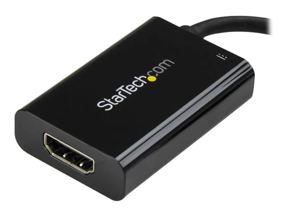 StarTech.com USB C to HDMI 2.0 Adapter with Power Delivery, 4K 60Hz USB Type-C to HDMI Display/Monitor Video Converter, 60W PD Pass-Through Charging Port, Thunderbolt 3 Compatible, Black - USB-C Display Adapter (CDP2HDUCP)