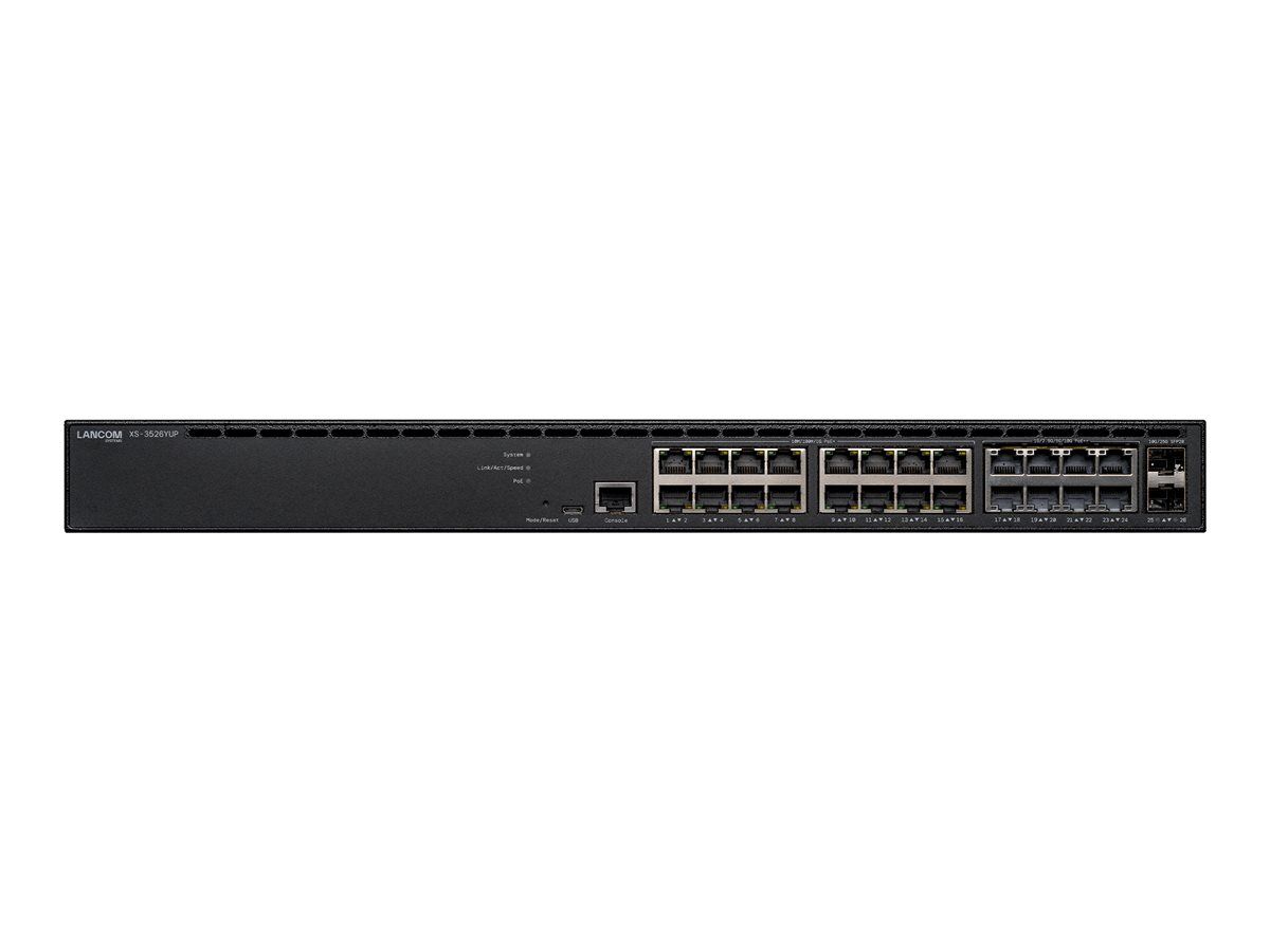 Lancom XS-3526YUP - Switch - Multi-Gigabit, für mittlere Szenarien - L3 - managed - 16 x 10/100/1000 (PoE+)