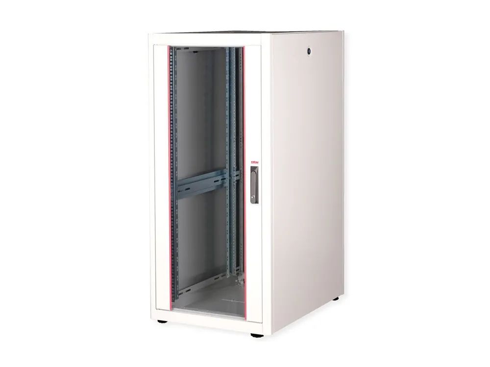 ROLINE Basic - Schrank Netzwerkschrank - Glas Tür, 600x800 BxT - RAL 7035, Hellgrau - 26U - 48.3 cm (19")
