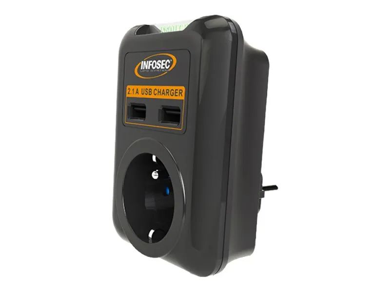 Infosec S1 USB NEO - Stromverteilungseinheit - Wechselstrom 230 V - 3680 Watt (3-polig (Frankreich/Belgien)