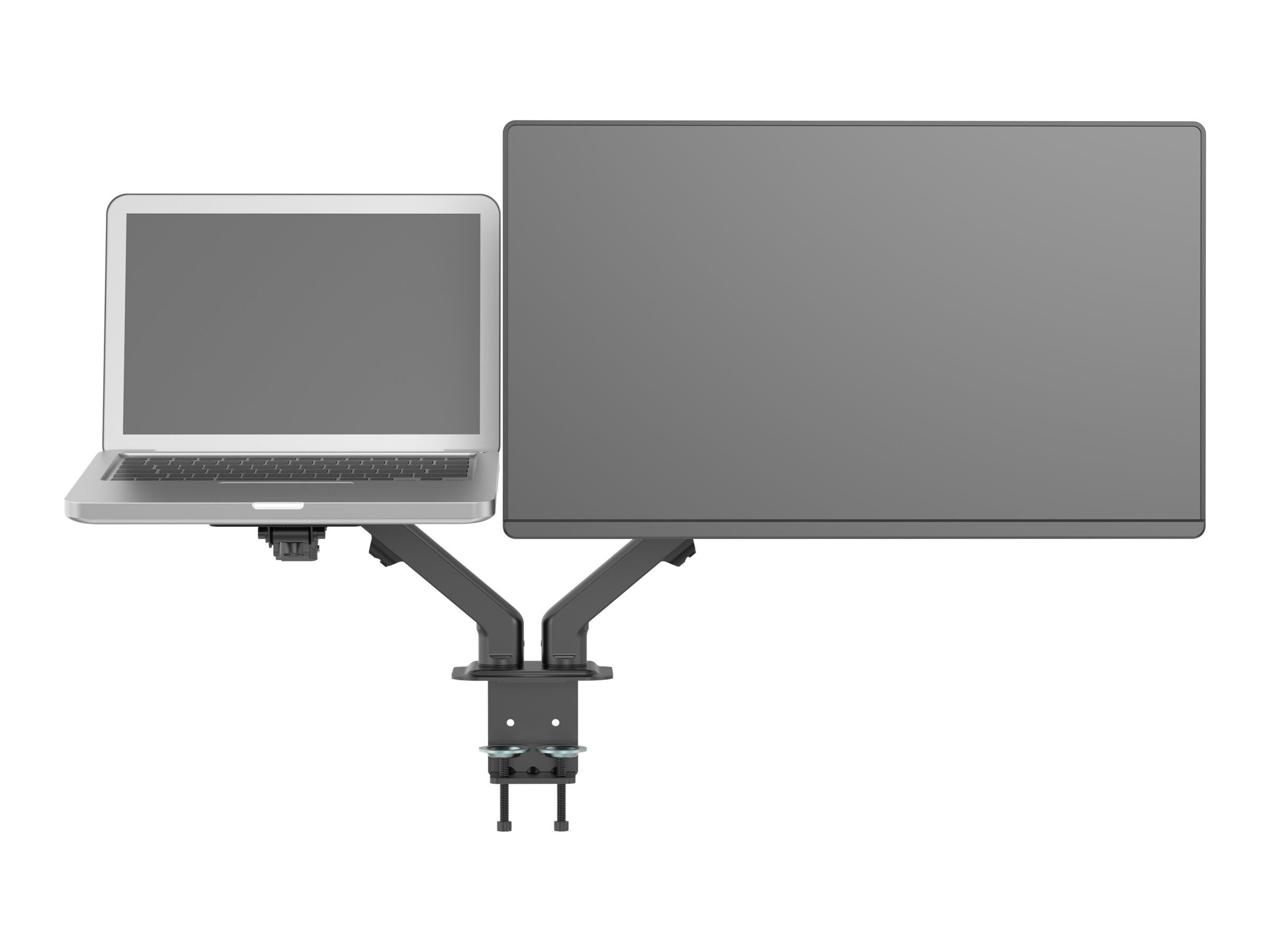 Vision VFM-DAD/4 - Befestigungskit - einstellbarer Arm - für 2 LCD-Displays oder LCD-Display und Notebook/Tablet - Aluminium, Stahl - mattschwarz - Bildschirmgröße: 43.2-68.6 cm (17"-27")