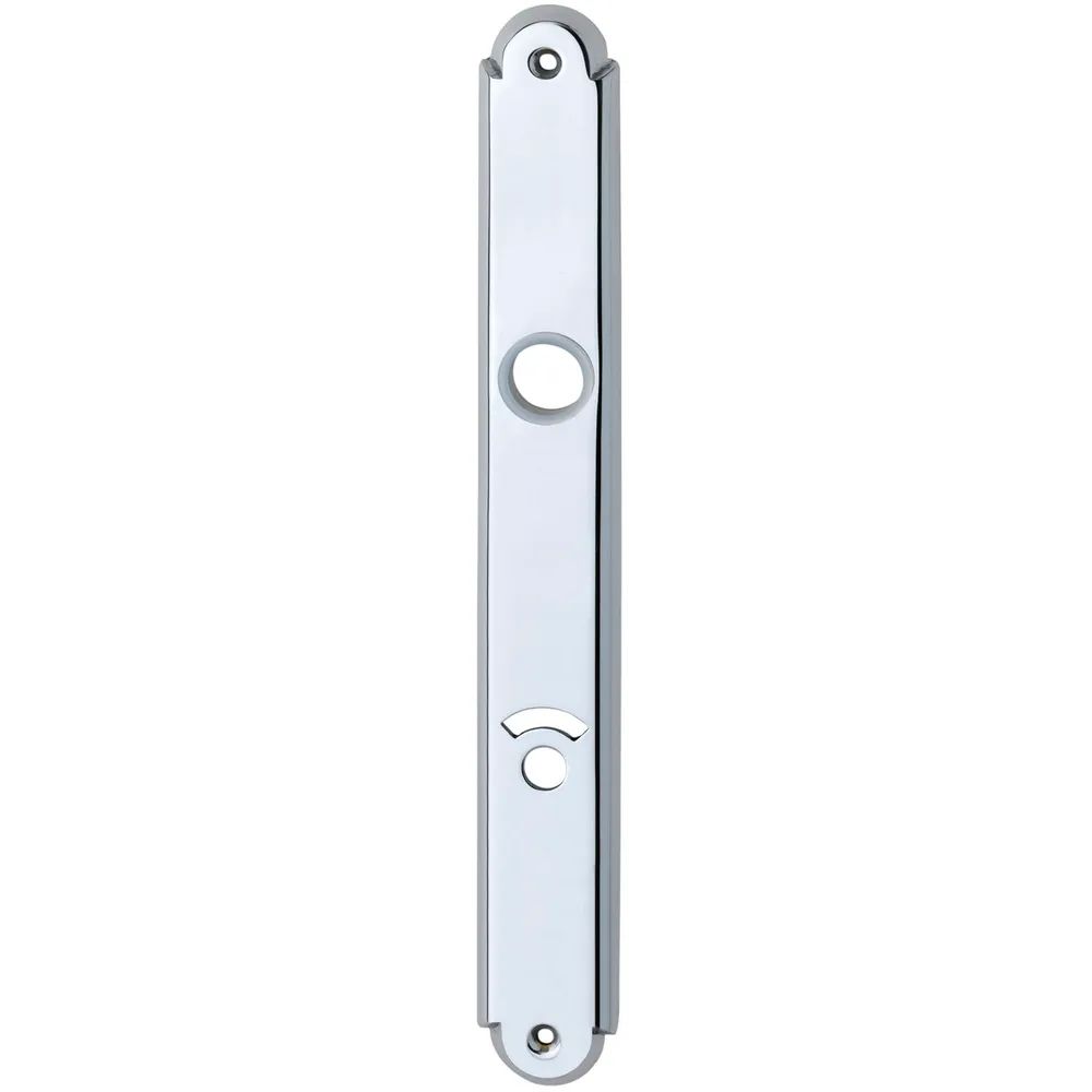 Grundmann Langschild ALT - WIEN, WC 90, für Notöffner, Messing verchromt
