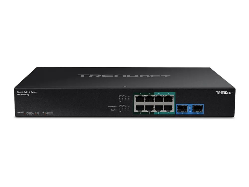 TRENDnet TPE BG102G - Switch - unmanaged - 8 x 10/100/1000 (PoE++)